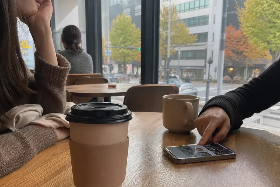 서면 지역 cafe 방문 전 확인사항을 소개하는 사실적인 참고 이미지